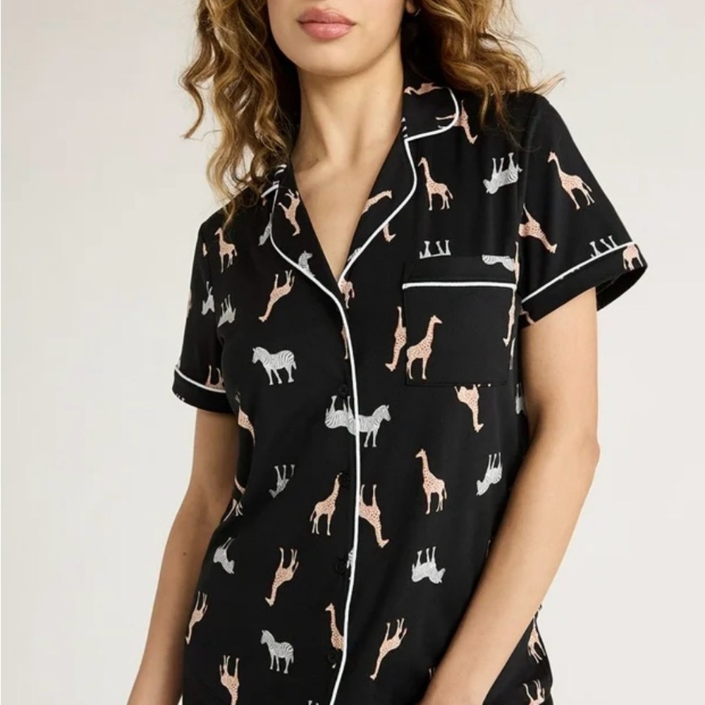 Joyspun giraffe zebra super soft 2 piece pajamas size small 4-6 new without tags